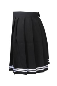 GH205 manufacturing bust cheerleading skirt custom pleated cheerleading skirt rehearsal invisible zipper cheerleading skirt supplier  a line cheer skirt side view
